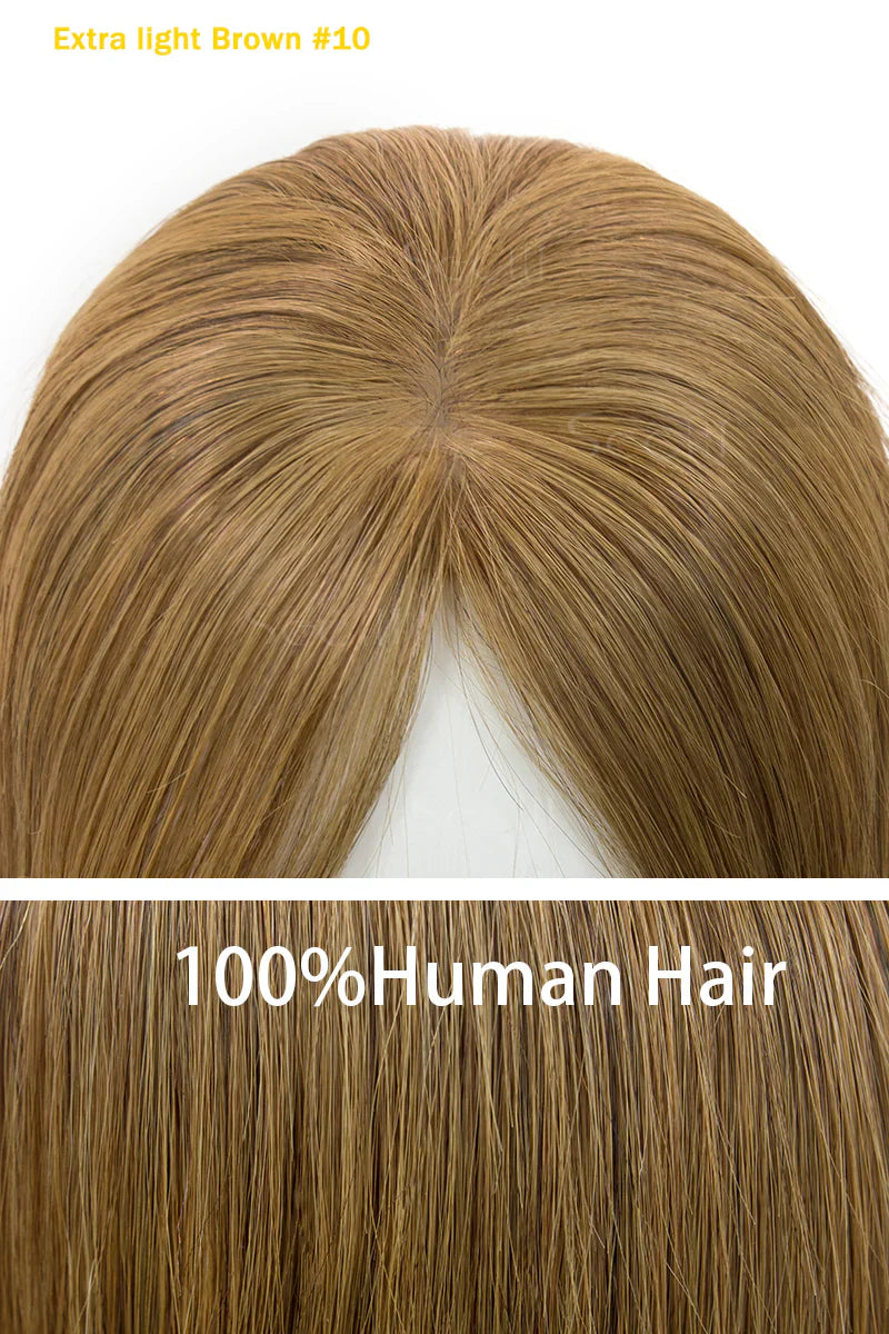 Flavia Silk Top Remy Human Hair Topper Extra light Brown #10