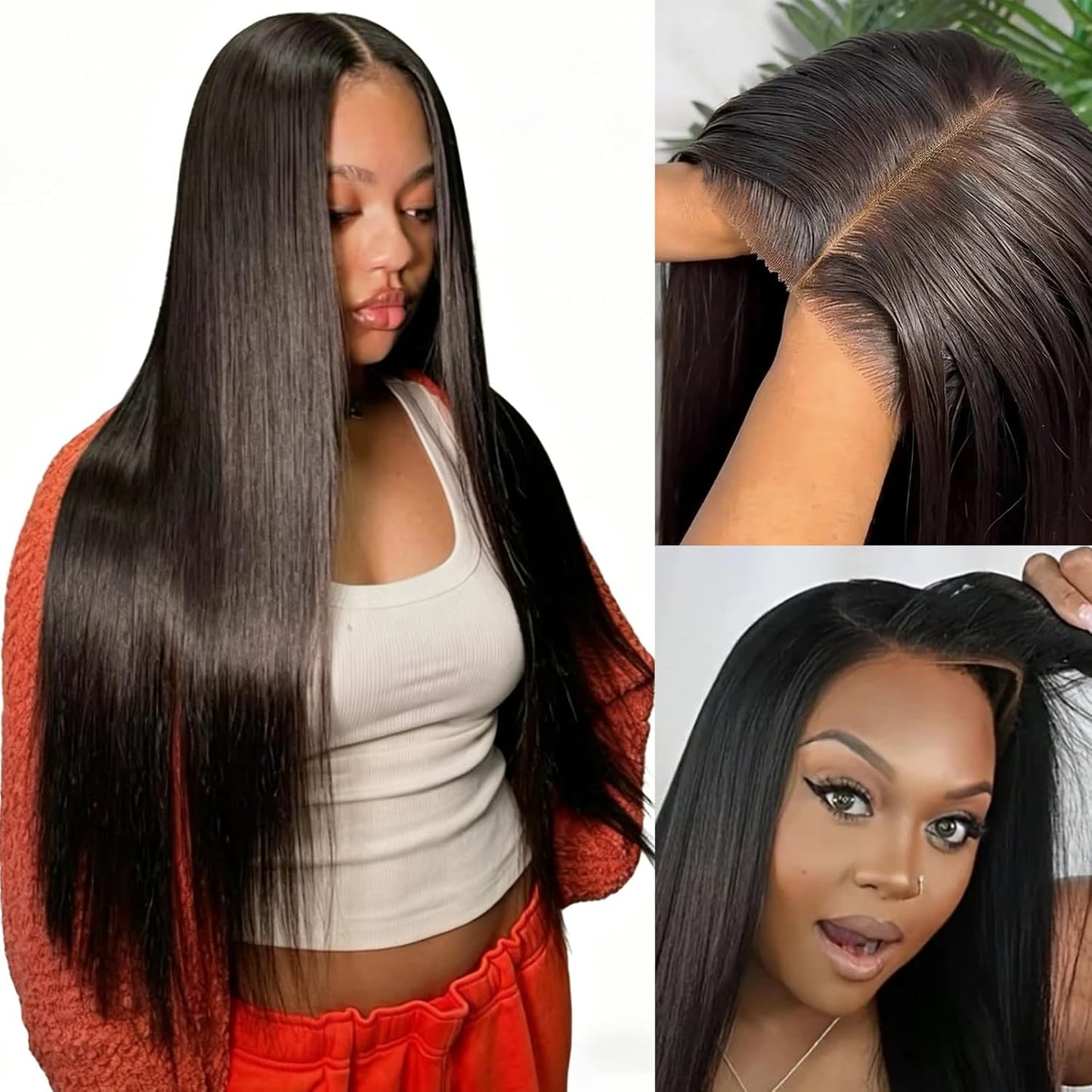 ⚡ Final Hours – Up to 80% Off🌷💥Straight HD Transparent Lace Front Wigs Human Hair