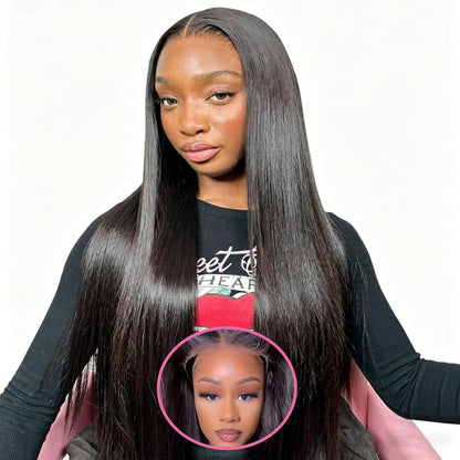 ⚡ Final Hours – Up to 80% Off🌷💥Straight HD Transparent Lace Front Wigs Human Hair