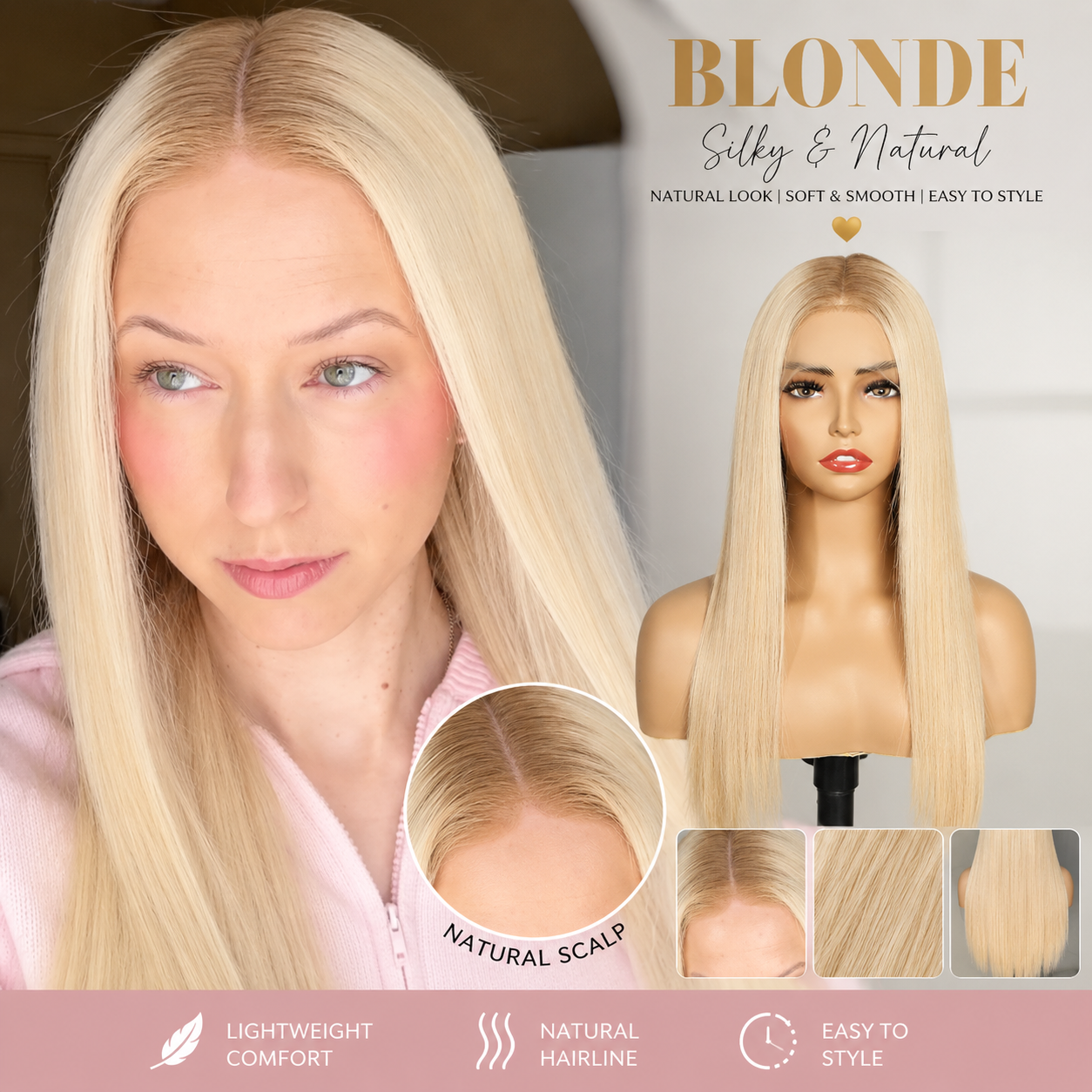 ⚡ Final Hours – Up to 80% Off🌷💥Straight HD Transparent Lace Front Wigs Human Hair