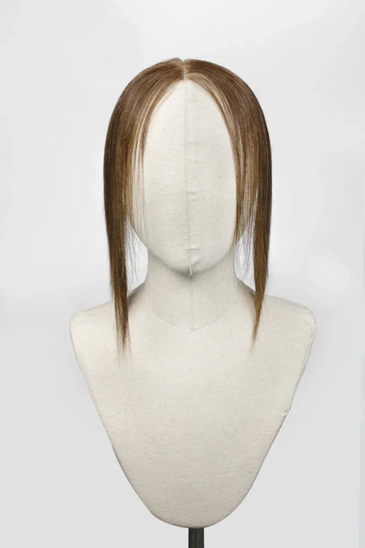Aurora Hair Hairline Topper: Breathable Lace|Halo Wire|Natural Look Dark Brown mix Medium Ash Brown #P2/6