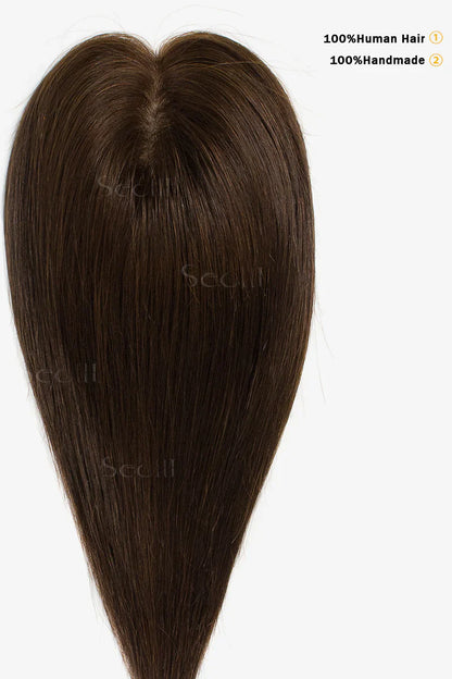 Flavia Silk Top Remy Human Hair Topper Medium Brown #4